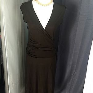 James Perse Ruched Vneck Jersey Dress, #3, Brown